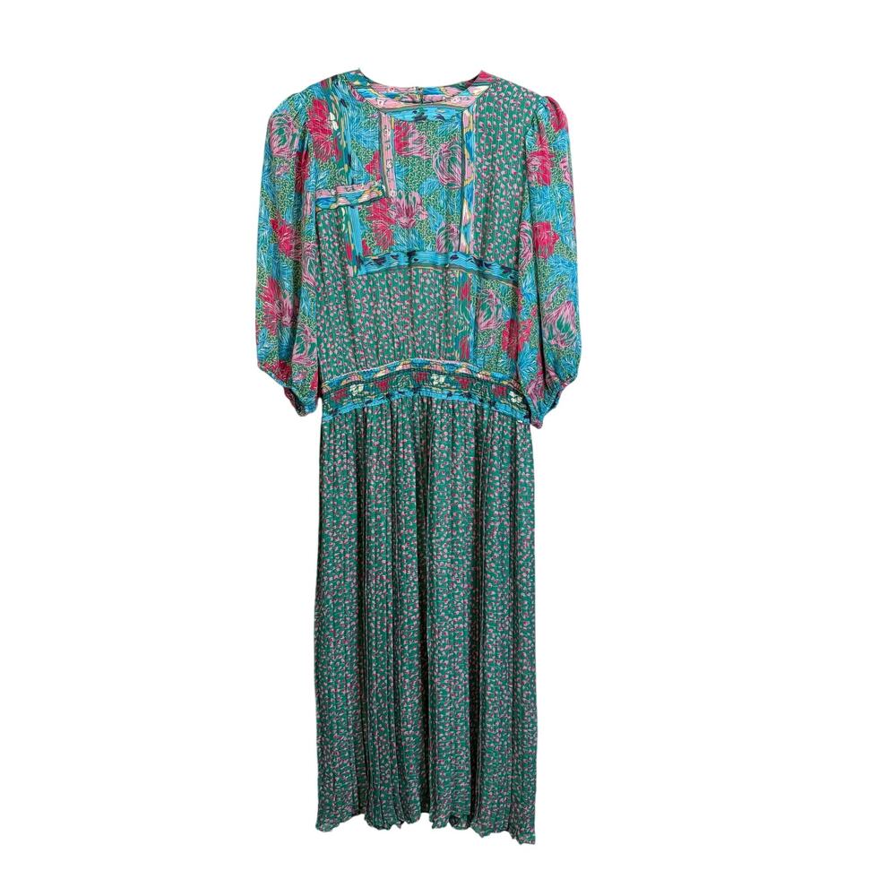 Vintage Susan Freis Floral Maxi Dress Small